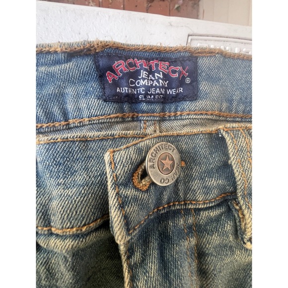 Architect Jean Company 28x30 Blue Stretch Denim Slim Fit Five Pocket Tapered Leg - Picture 11 of 11